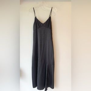 Saltwater LUXE black satin leopard print dress.